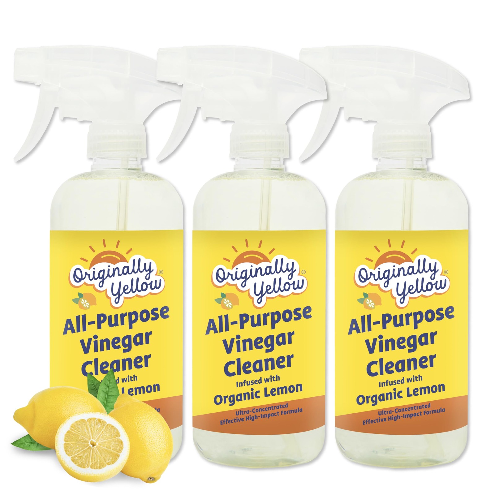 Originally Yellow Lemon Vinegar Cleaning Spray 3 Pack