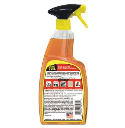 Goo Gone Pro-Power Cleaner Adhesive Remover Citrus Scent 24 oz Pack of 4