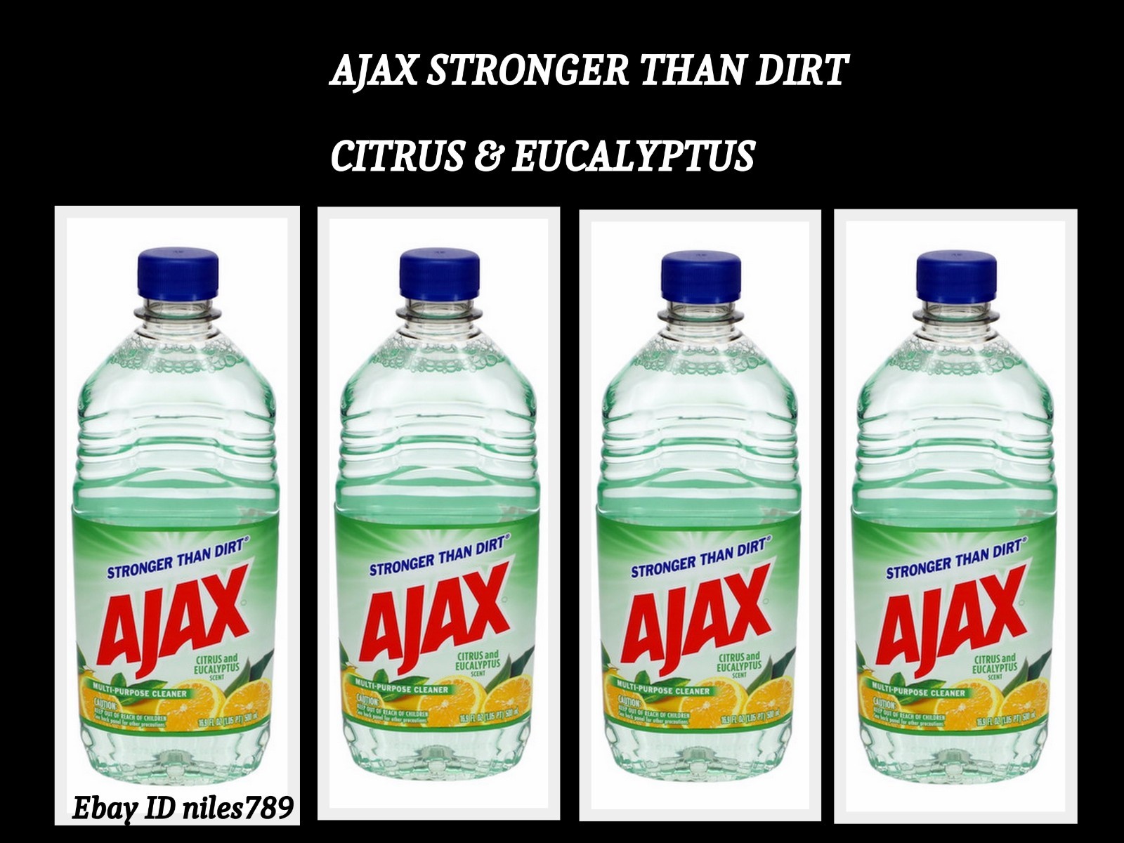 4 Pack Ajax Lasting Citrus & Eucalyptus All Purpose Cleaner 16.9 oz No residue