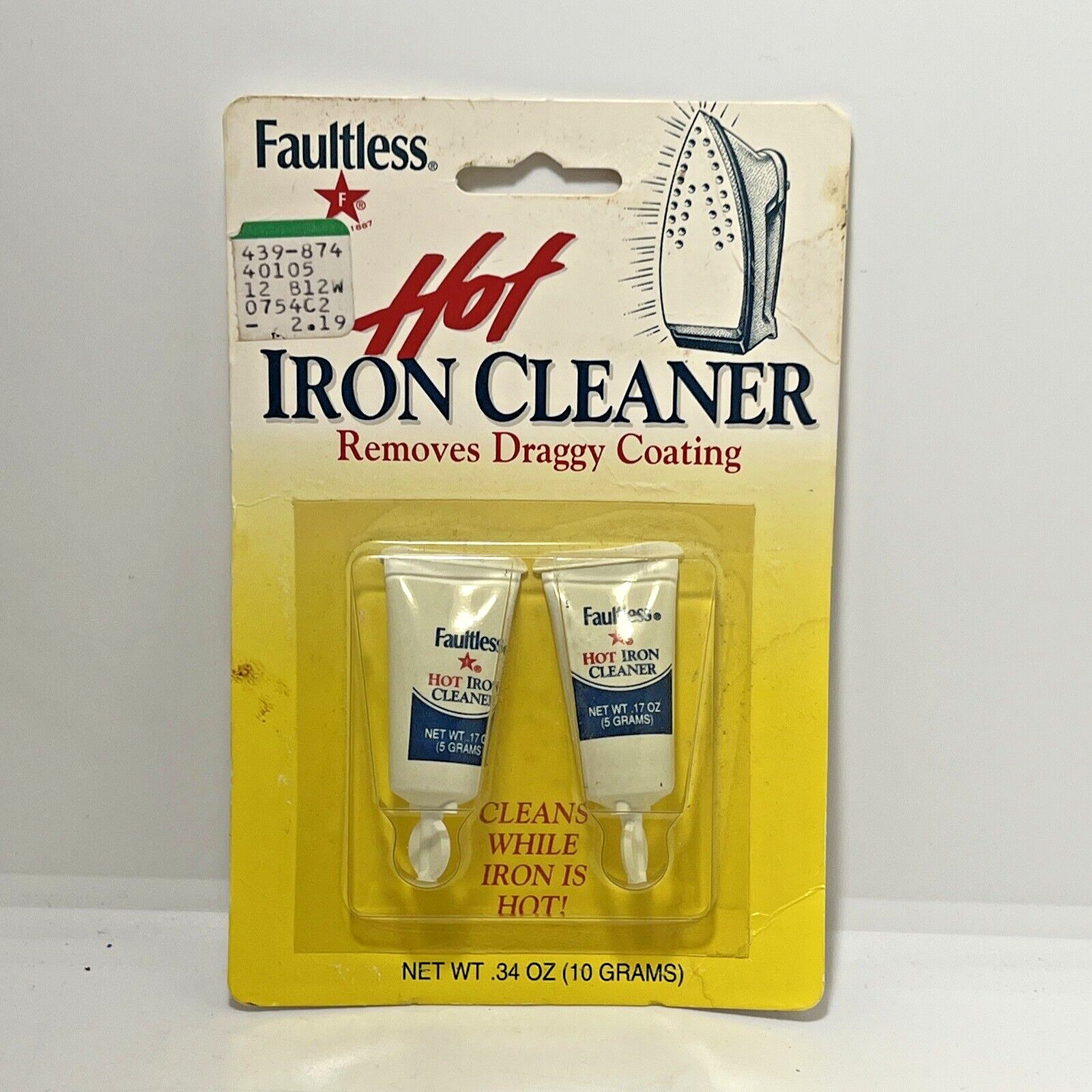 Faultless Hot Iron Cleaner Contains 2 Removes Coating from Iron Free Shipping