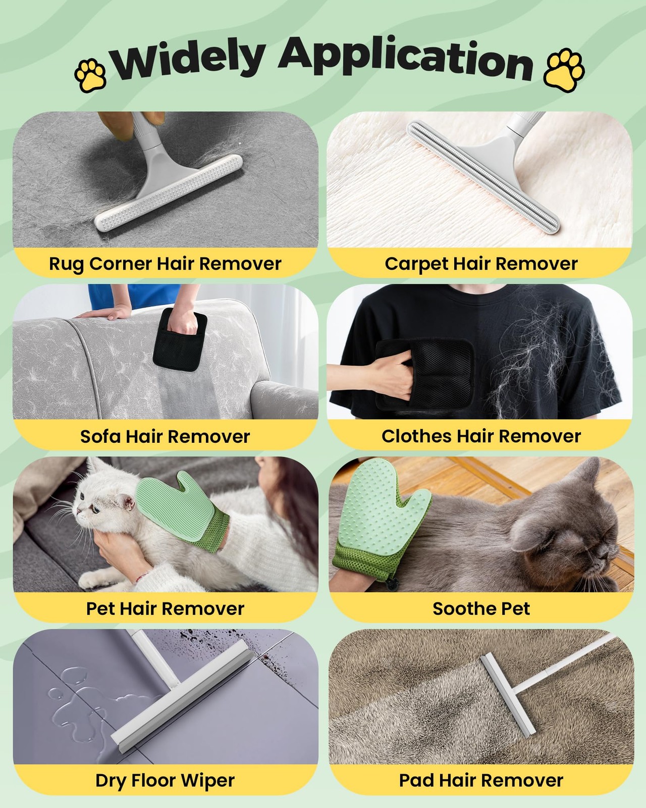 Carpet Rake for Pet Hair Removal Tool – 4 in 1 Pet Hair Remover Kit for Dog C…