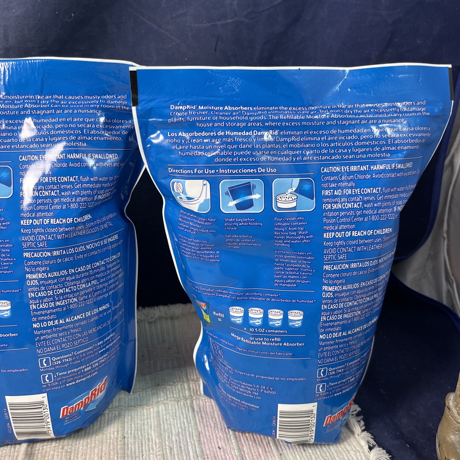 Lot of 3, Damp Rid Moisture Absorber Refill, Fragrance Free, 2 Lb 10oz Brand New