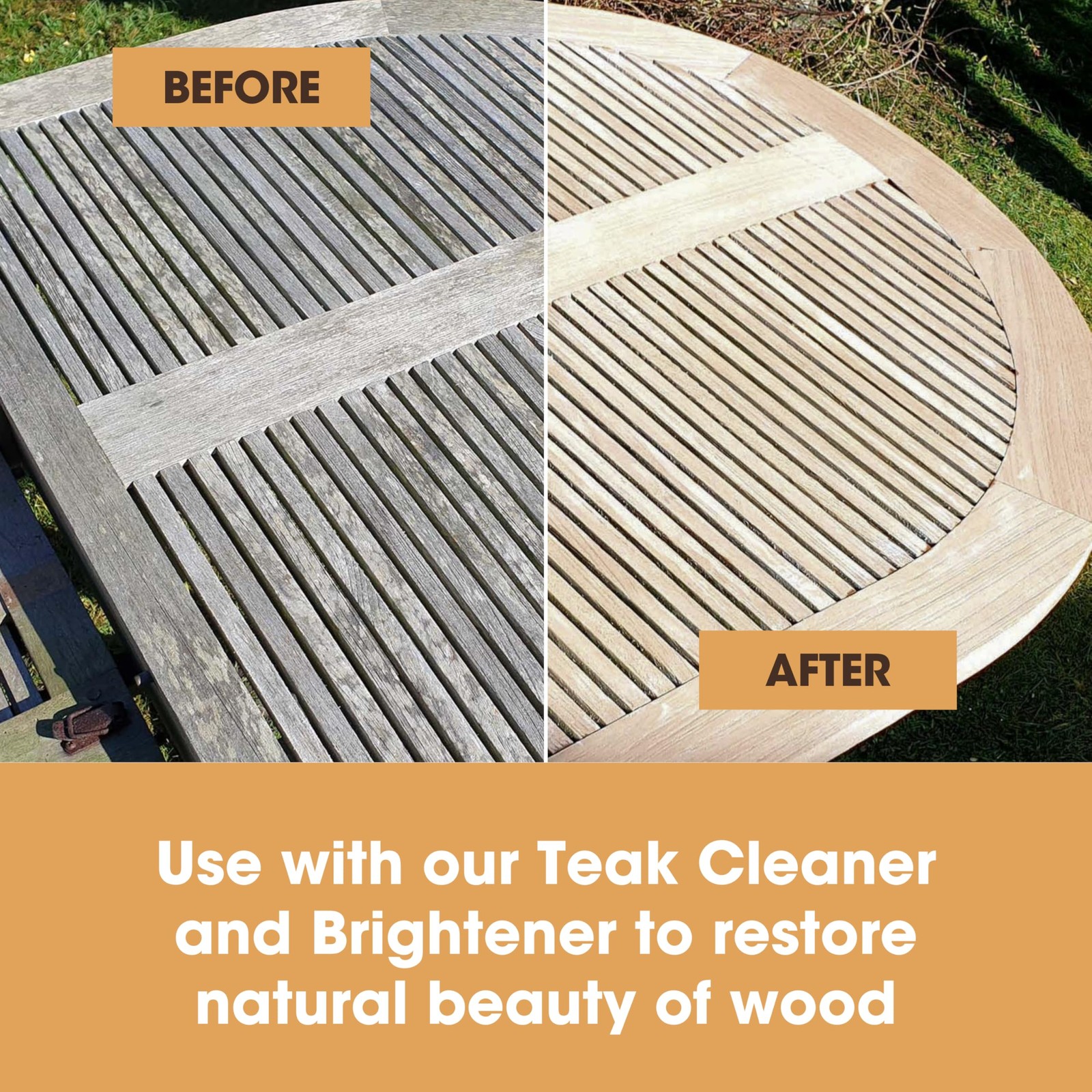 Teak Scrub for Outdoor Wood Furniture, Boats & Showers | Clean, Brighten Wood