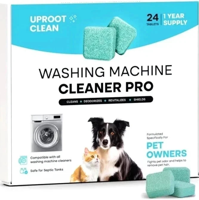 Uproot Clean Washing Machine Cleaner Tablets – 24 Pack for a 12 Month Supply NEW