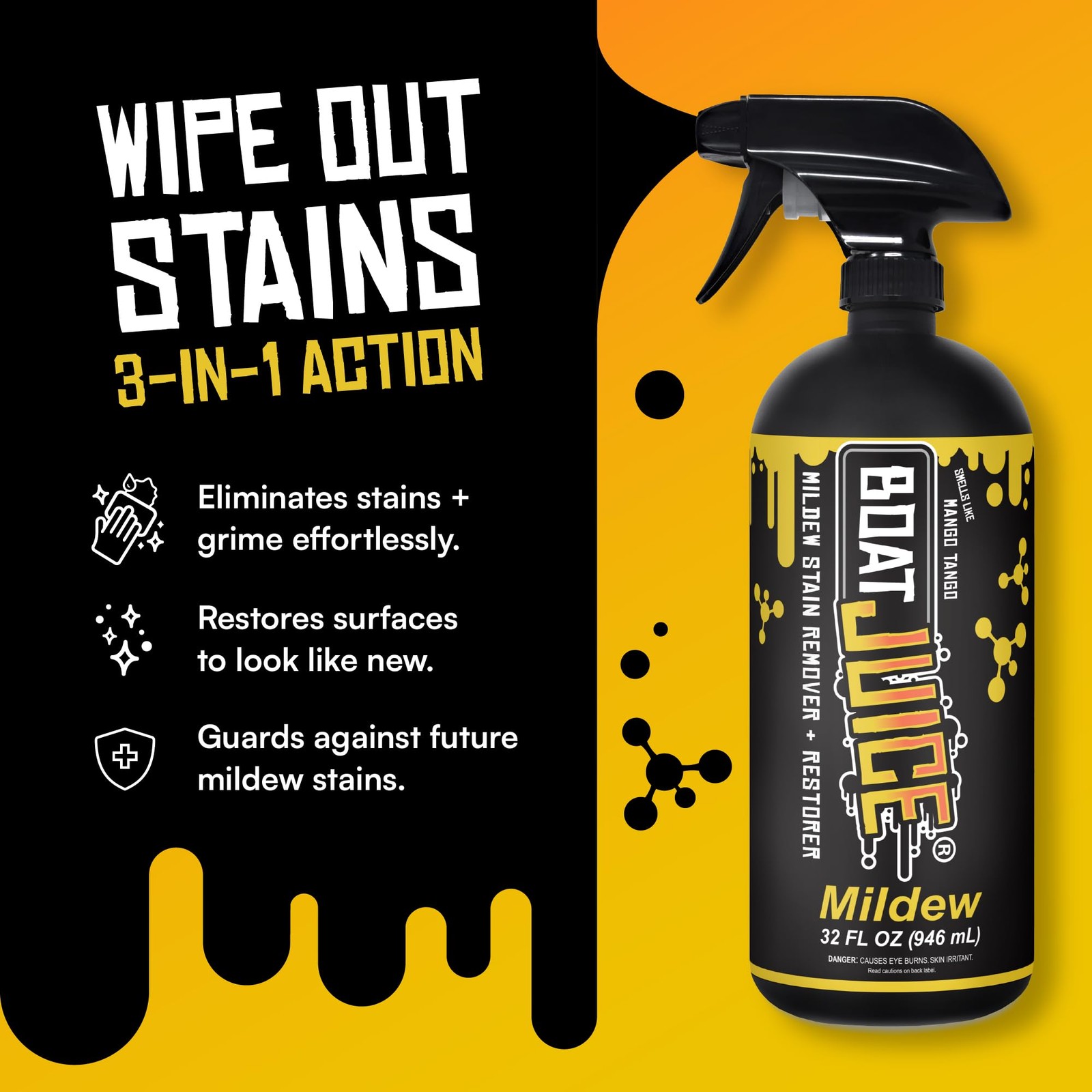 Boat Juice Mildew Stain Remover & Restorer Boat Cleaner | MarineGrade Boat Mo…