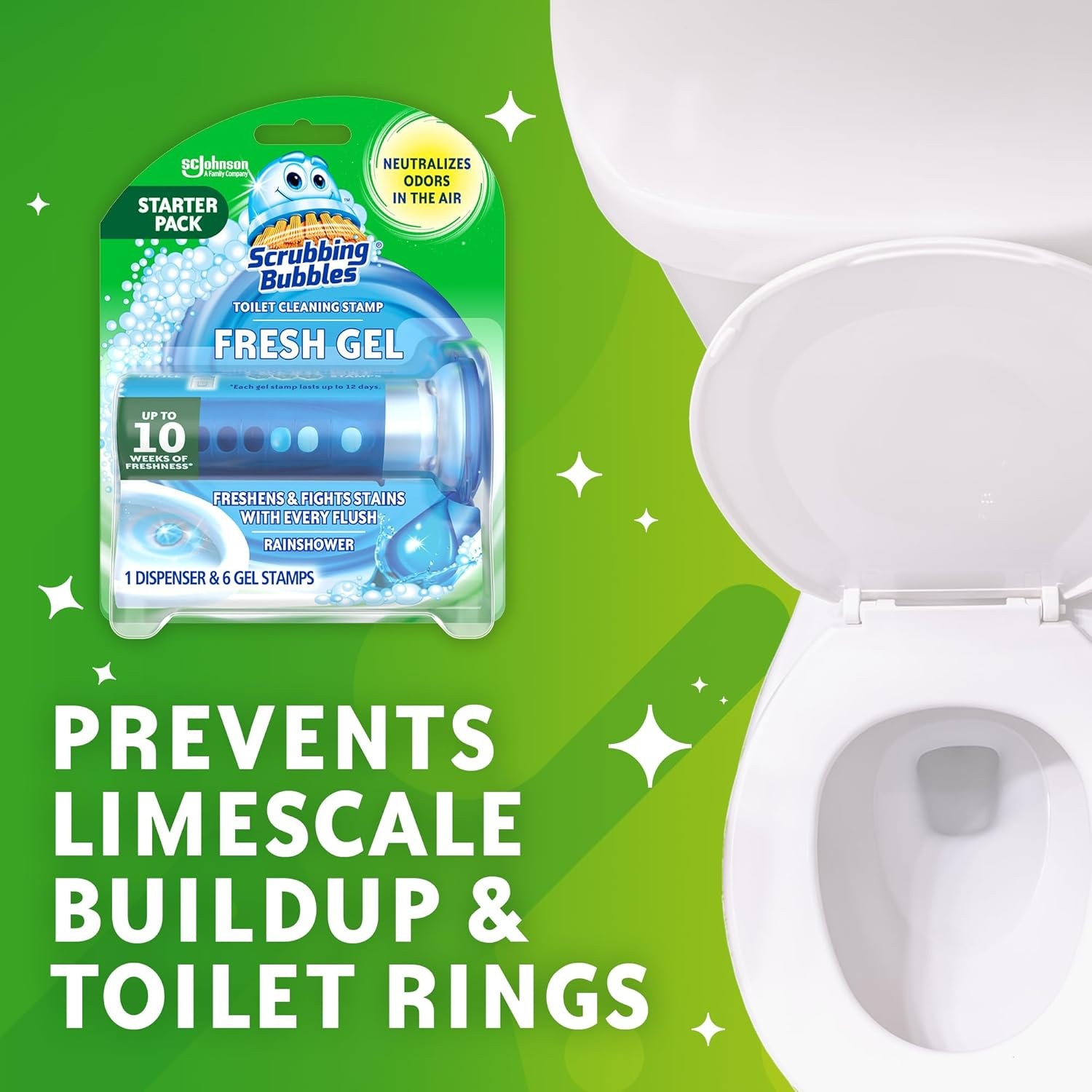 Scrubbing Bubbles Fresh Gel Toilet Bowl Cleaning Stamps, Helps Keep Toilet Clean