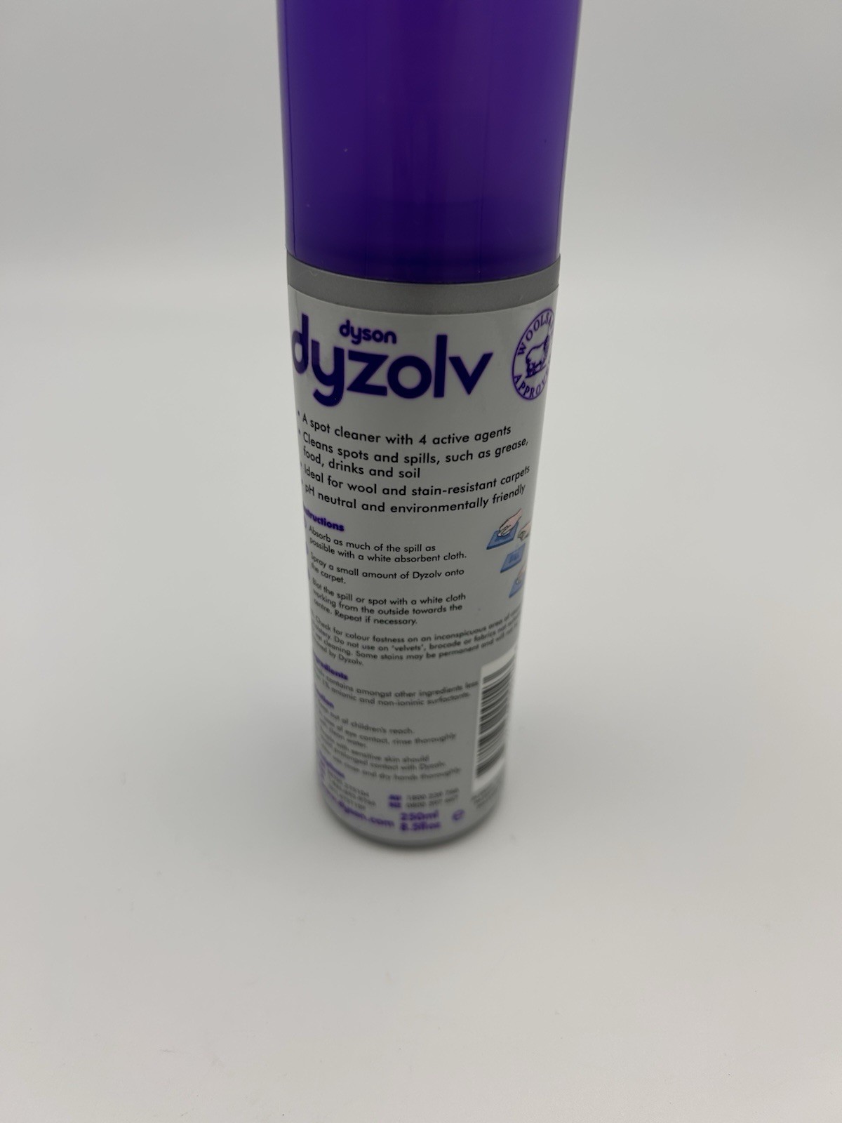 Dyson Dyzolv Spot Cleaner for Carpets & Rugs 4 Active Agents 8.5 oz
