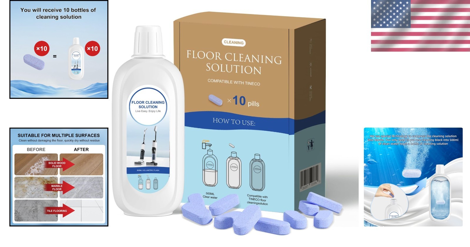 Tineco Compatible Lavender Scents Floor Cleaner 10 Bottles