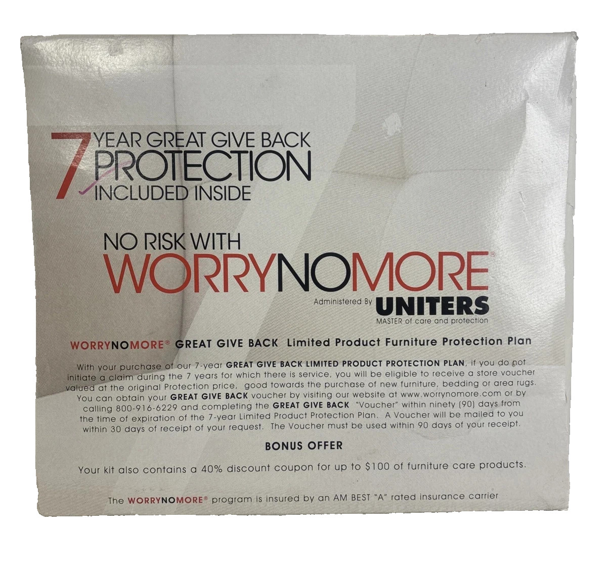 “Worry No More” Uniters Furniture Cleaning Kit Fabric Leather Wood Polish SEALED
