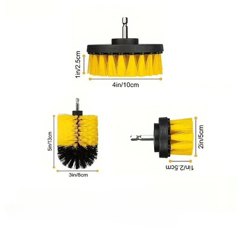 Nylon Drill Brush Set High Density Bristle Carpet Glass Cleaning Kit