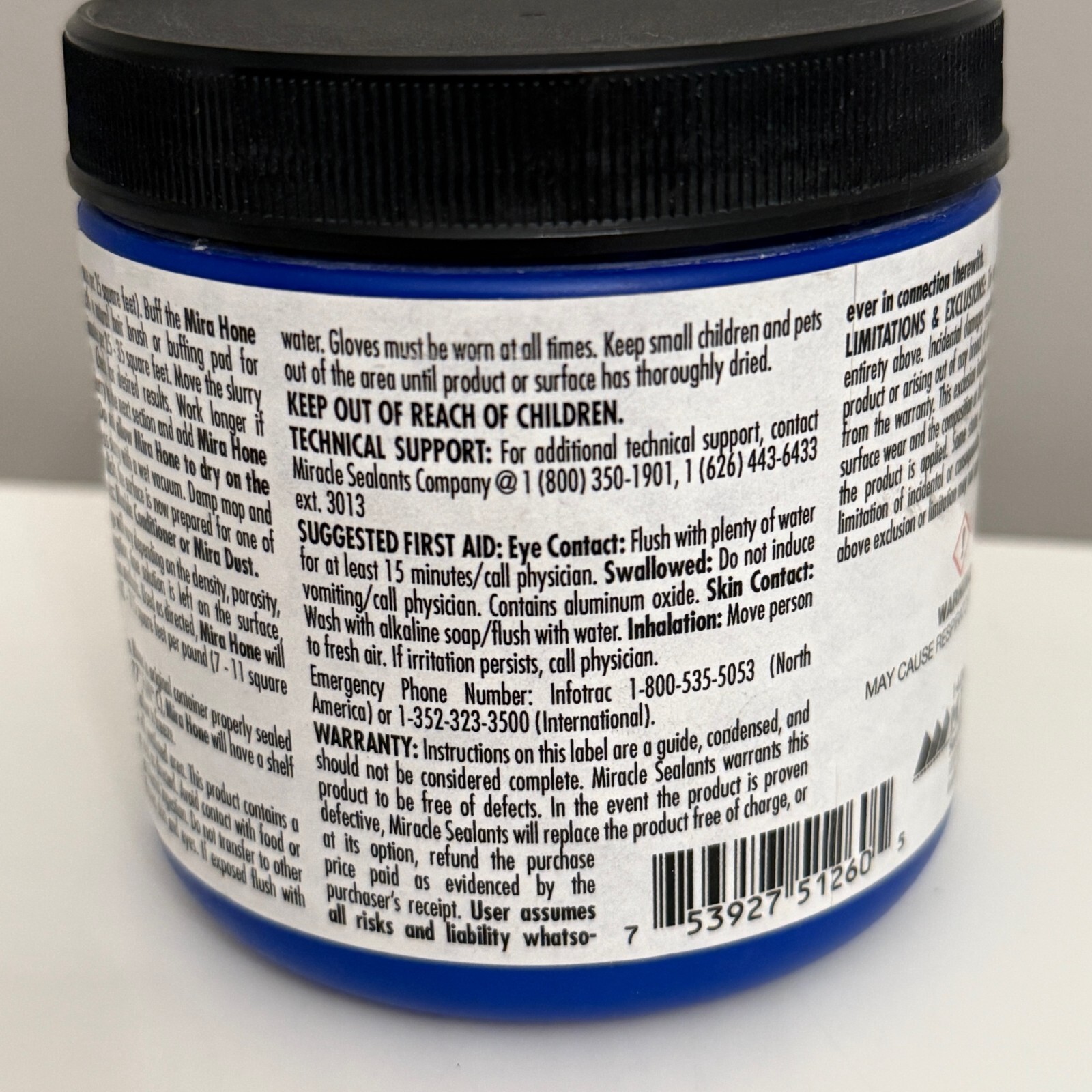 MIRACLE SEALANTS MIRA HONE RESTORATION COMPOUND 1LB FOR NATURAL STONE SURFACES