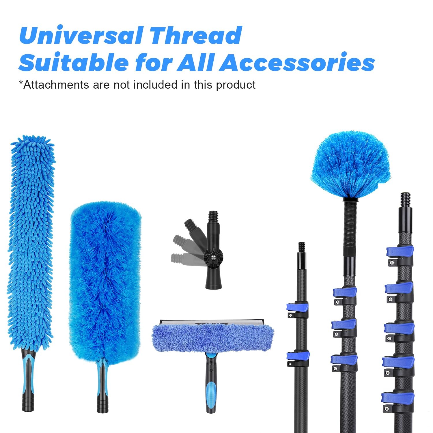 30 Foot High Ceiling Duster Kits with 4.7-24 FT Carbon Fiber Extension Pole, …