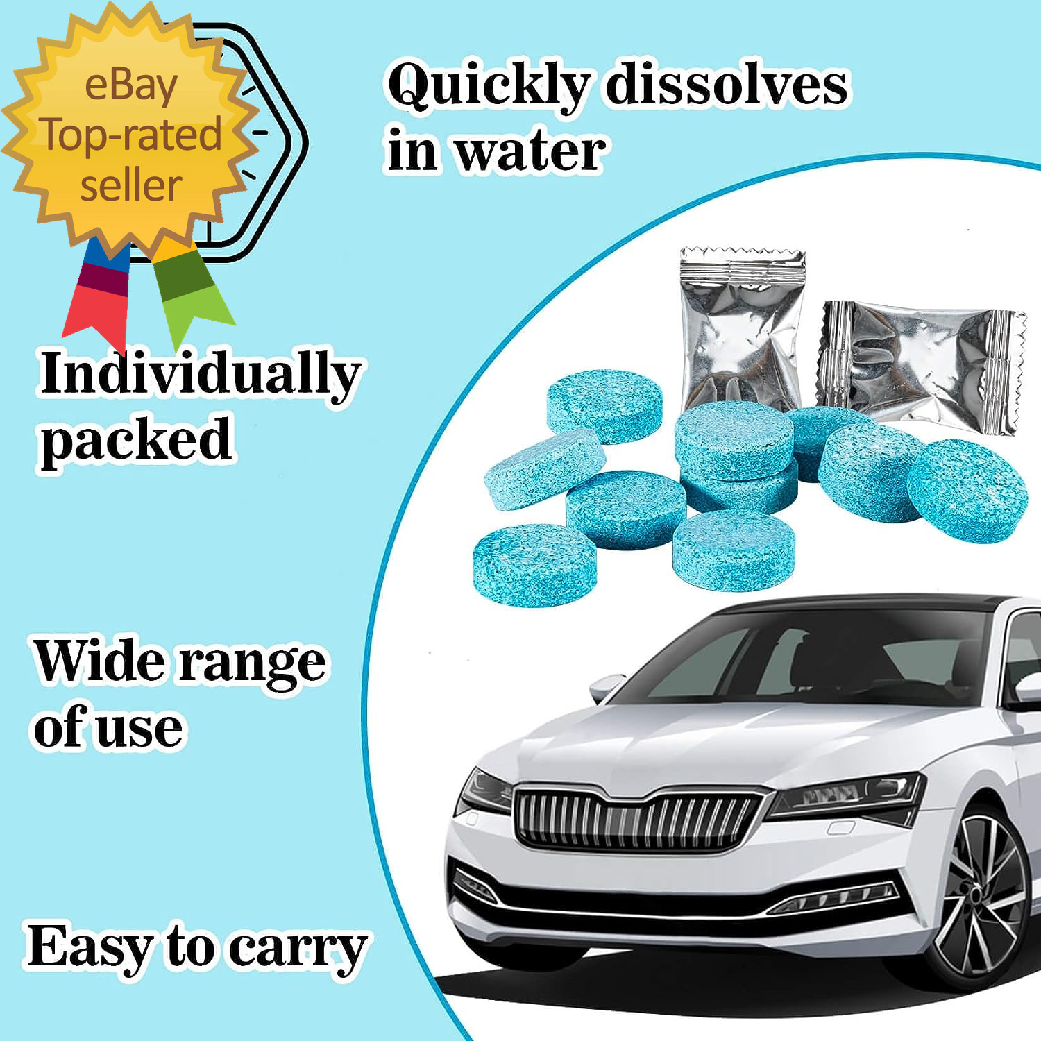 Car Windshield Washer Tablets – Washer Fluid Tablets Glass Cleaner Concentrate