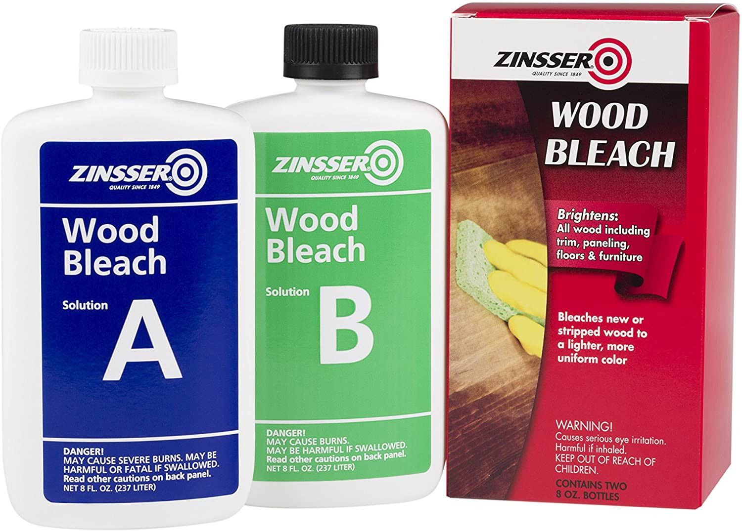 Zinsser 300451 Wood Bleach, Part a and B, 8 Ounce (Pack of 2)