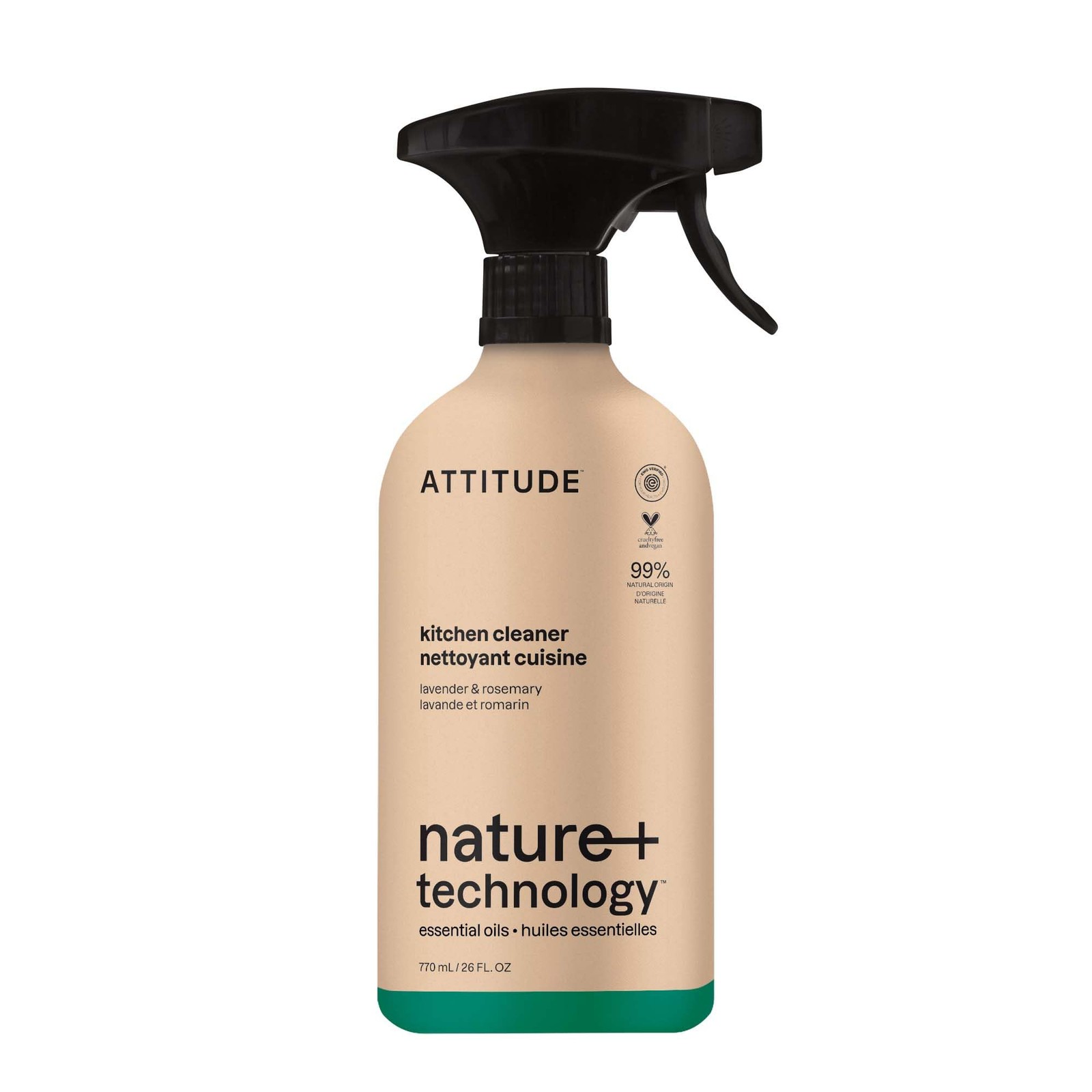 ATTITUDE Kitchen Cleaner Spray, EWG Verified, Degreaser 26 Fl Oz (Pack of 1)