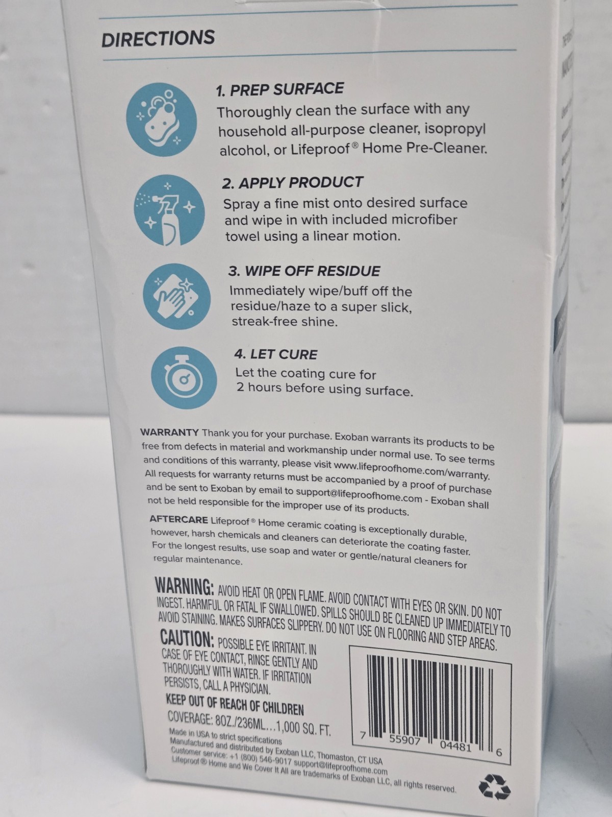 Lifeproof Home MULTI SURFACE CERAMIC COATING Spray 8oz with Towel x2 Lot