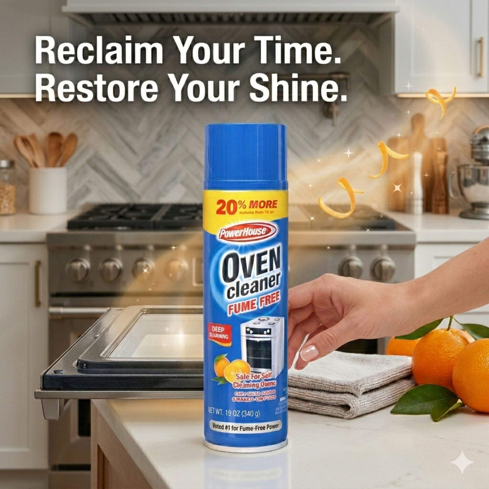 19 oz Oven Cleaner Spray Fume Free Deep Cleaning Grease Remover Kitchen Care