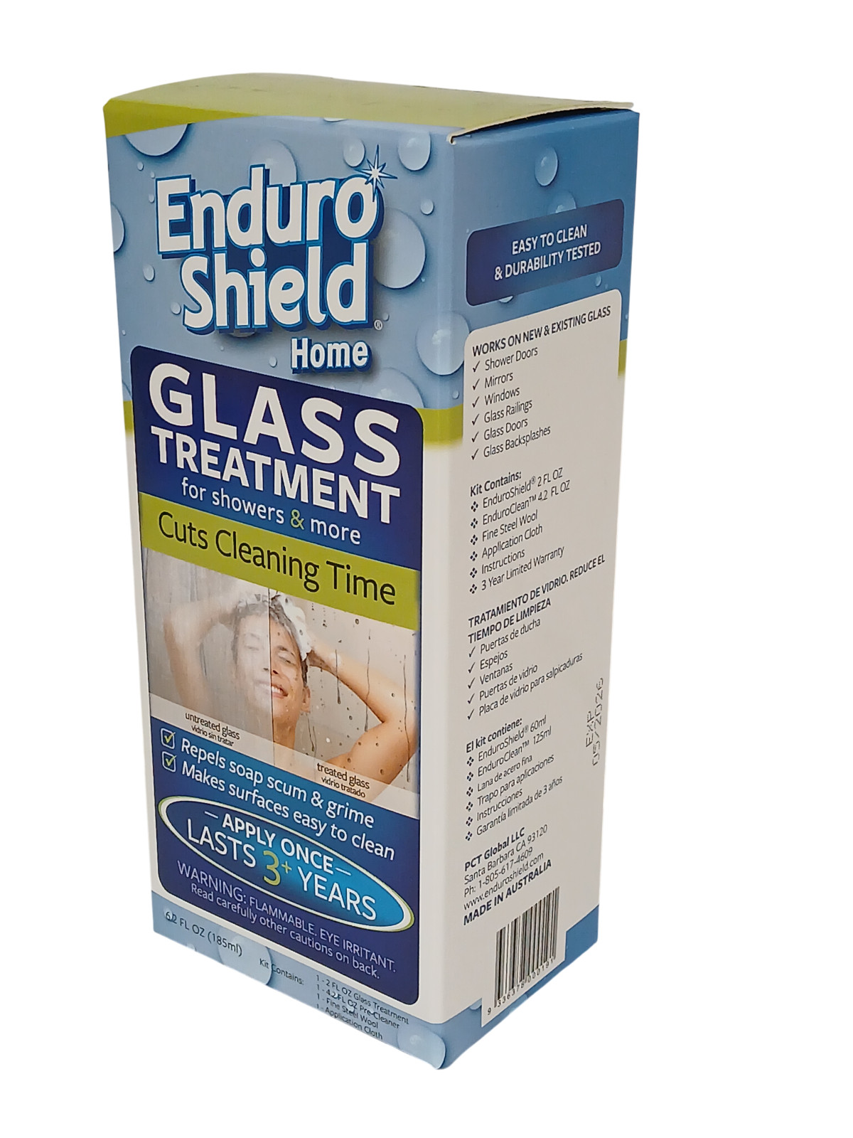 NEW Enduro Shield Home Glass Treatment Kit for Showers & More -Lasts 3 Years