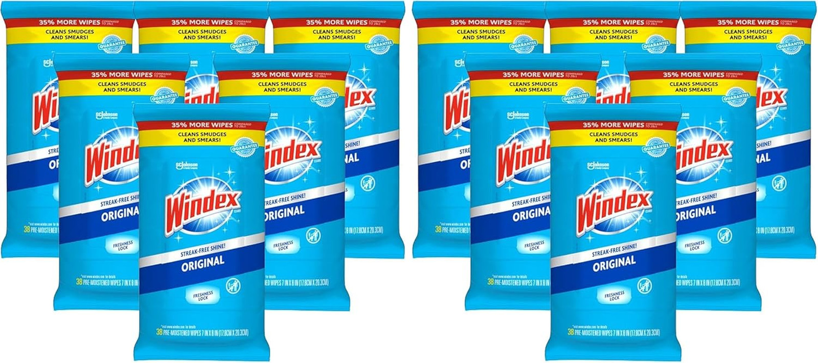 Windex Wipes Glass Cleaning, Pre-Moistened Glass and Surface Wipes to Clean Home