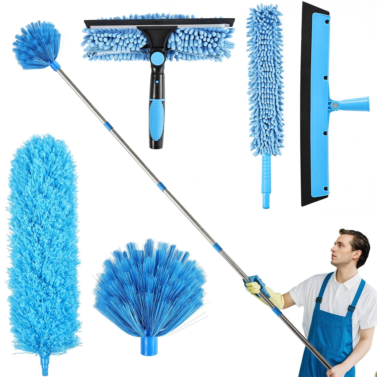 High Reach Duster Kit with14 ft Extension Pole High Ceiling Dusting and Windo…