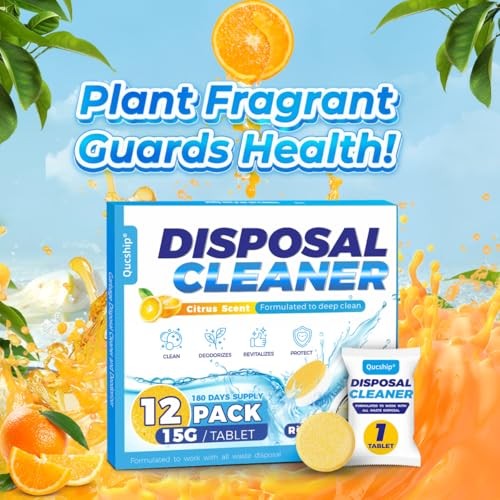 Garbage Disposal Cleaner Deodorizer Tablets 12 Count Citrus Scent Sink Freshener