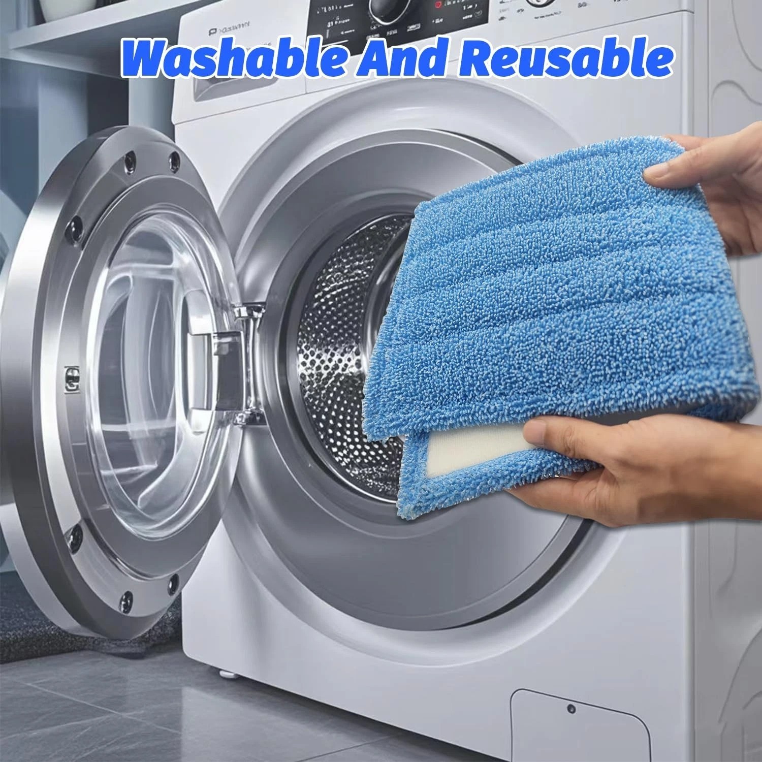 6 Pack Click n Clean Rejuvenate Compatible Microfiber Mop Pads 17″x6″ Size