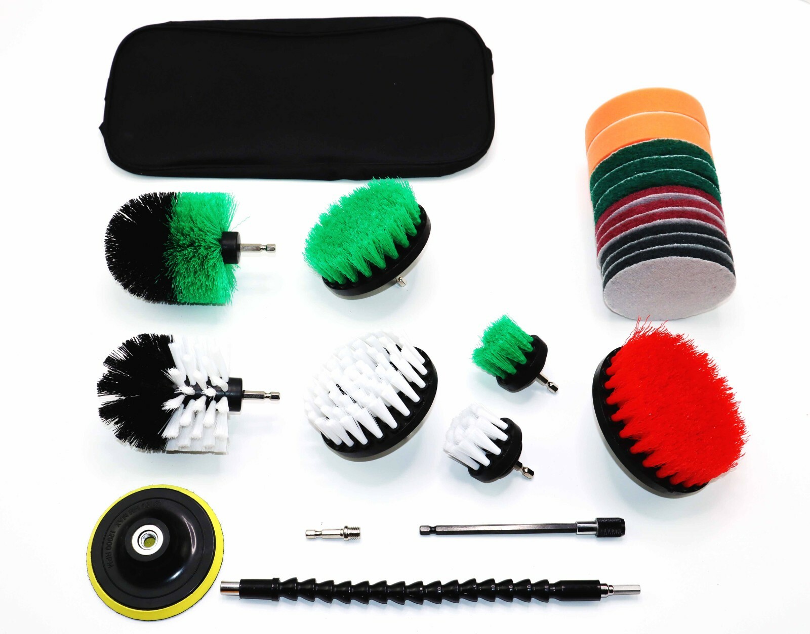 23 Piece Drill Scrub Brush Kit Fabrics/Stone/Tile/Metal FREE 1-3 DAY SHIPPING WG