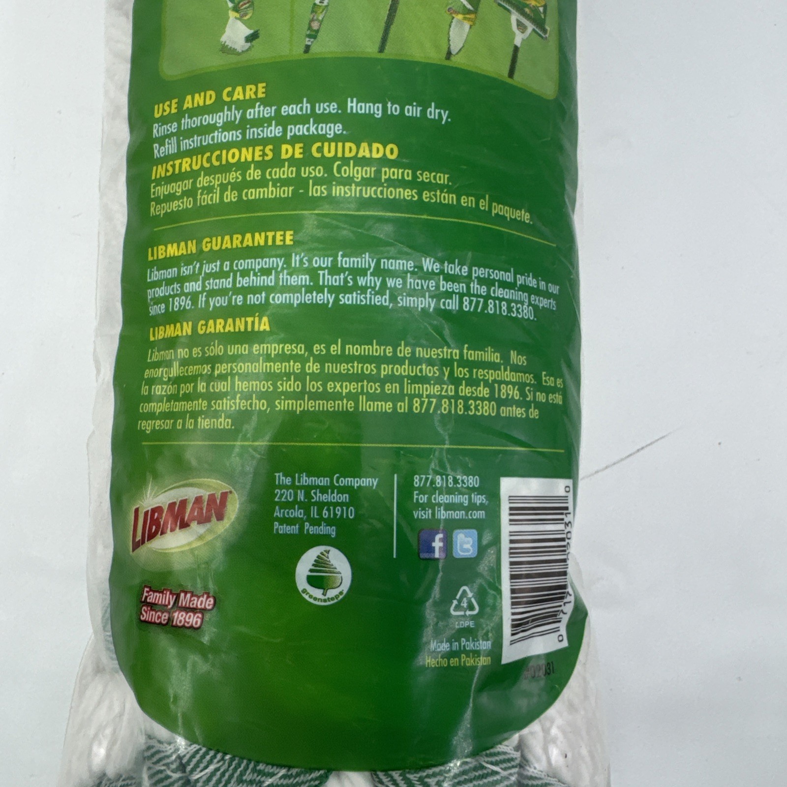 Lot 2 Libman Tornado Mop Refills #02031 Recycled Fibers Easy Change Replacement