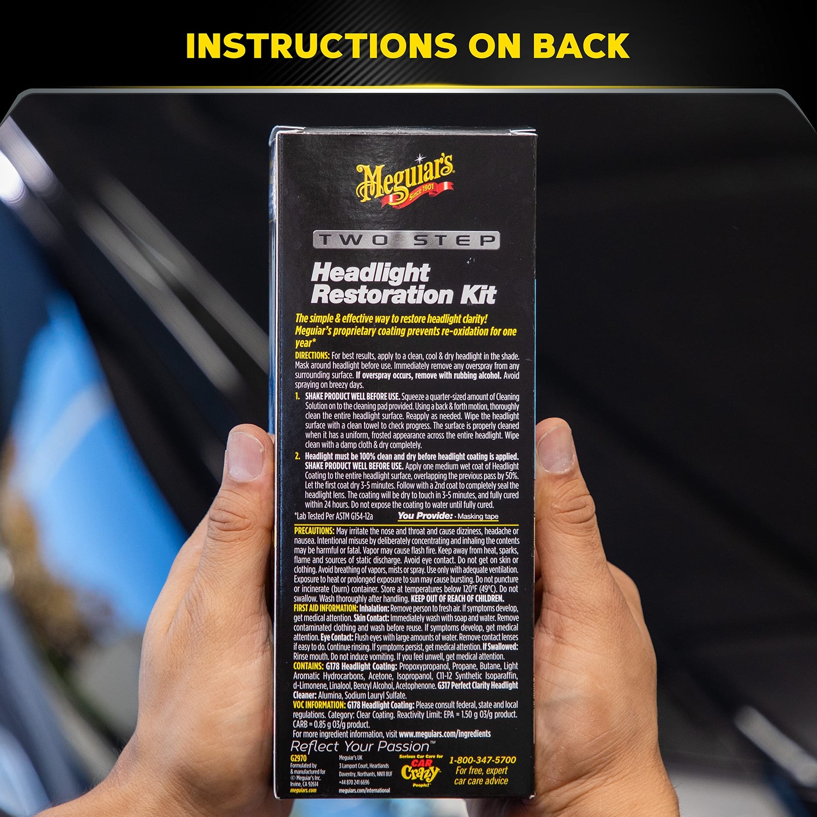 Meguiar’s Two Step Car Headlight Restoration Kit, Headlight Cleaner Restores …