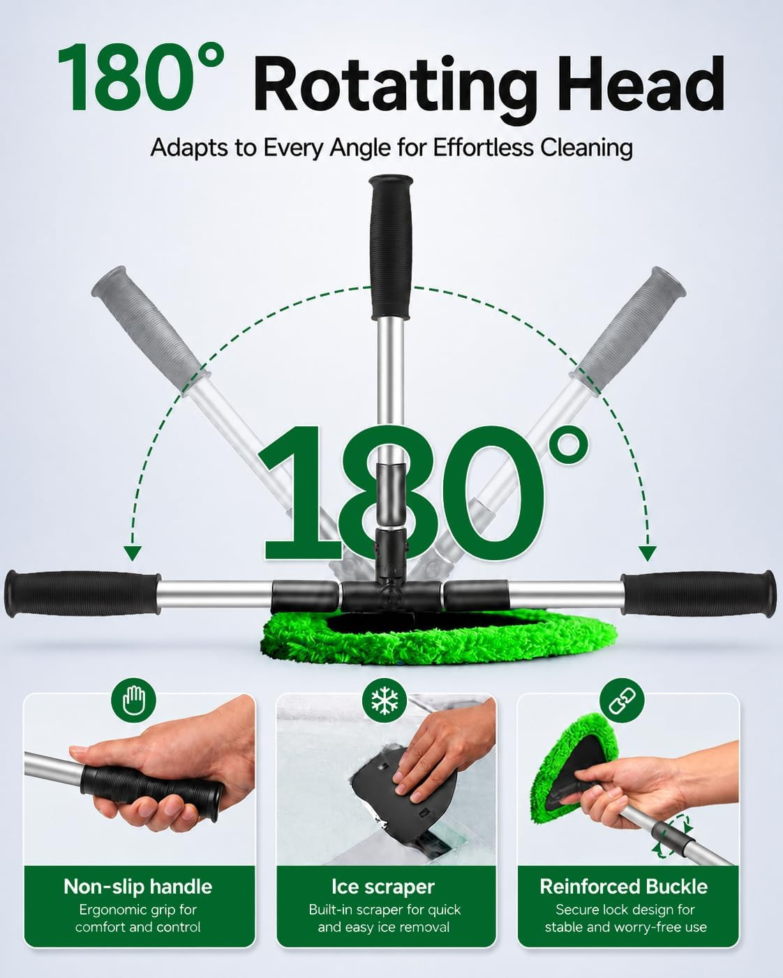 25.5″ Extra-Long Reach – Super Absorbent Coral Velvet Windshield Cleaner Tool, S
