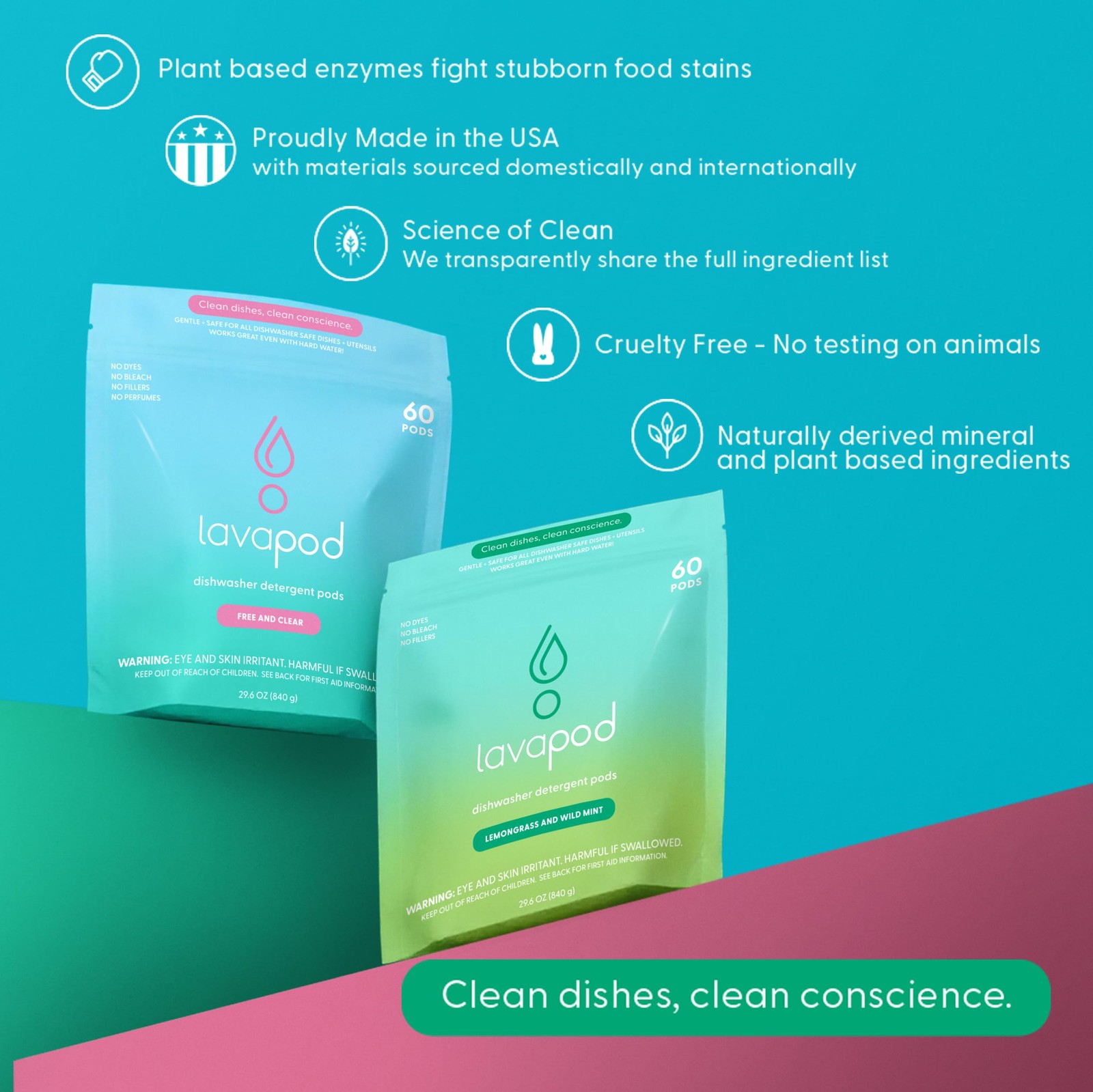 Natural Dishwasher Detergent Pods| Free and Clear (Unscented) Dish Tabs, Eco-…