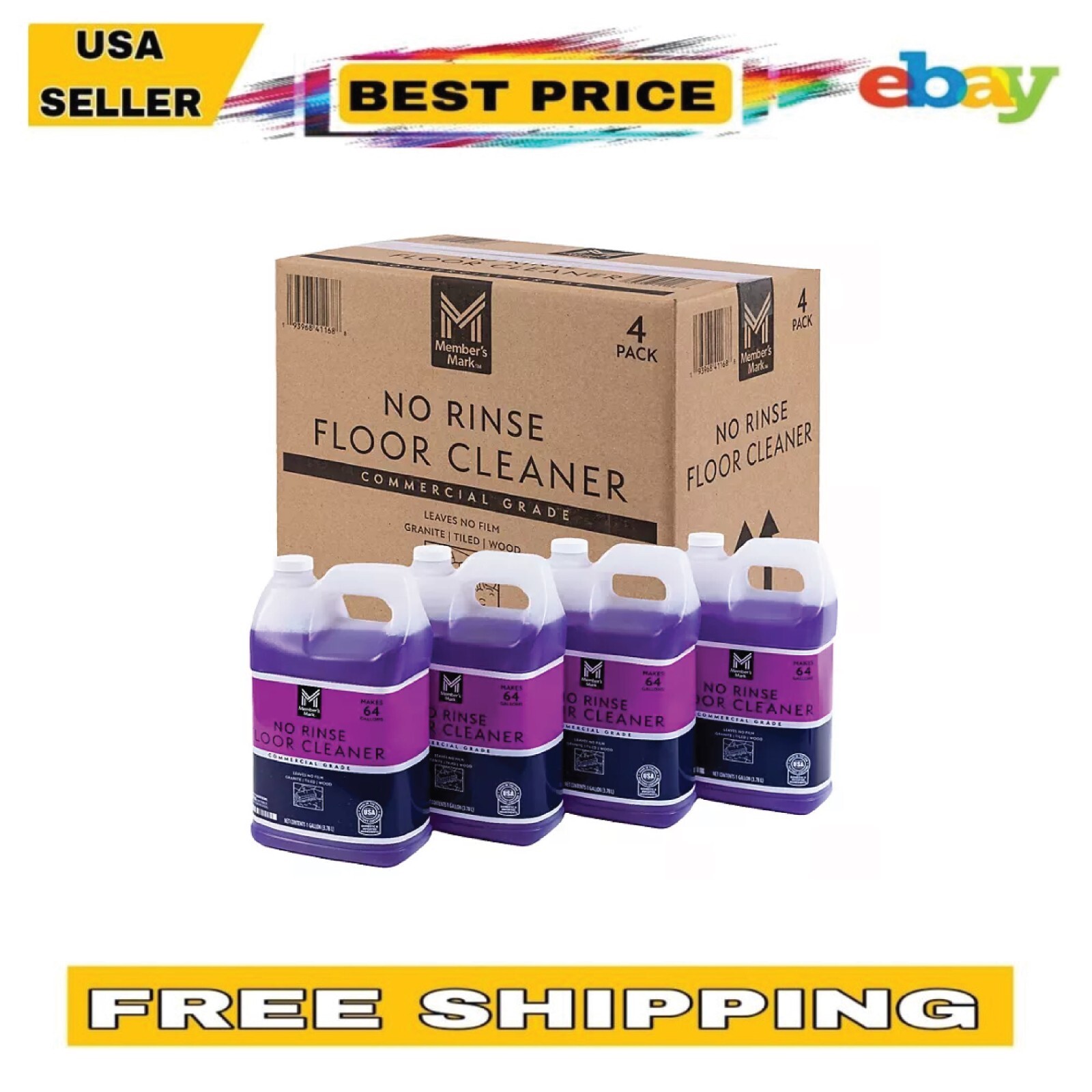 Member’s Mark Commercial No Rinse Floor Cleaner 1 gal 4 pk