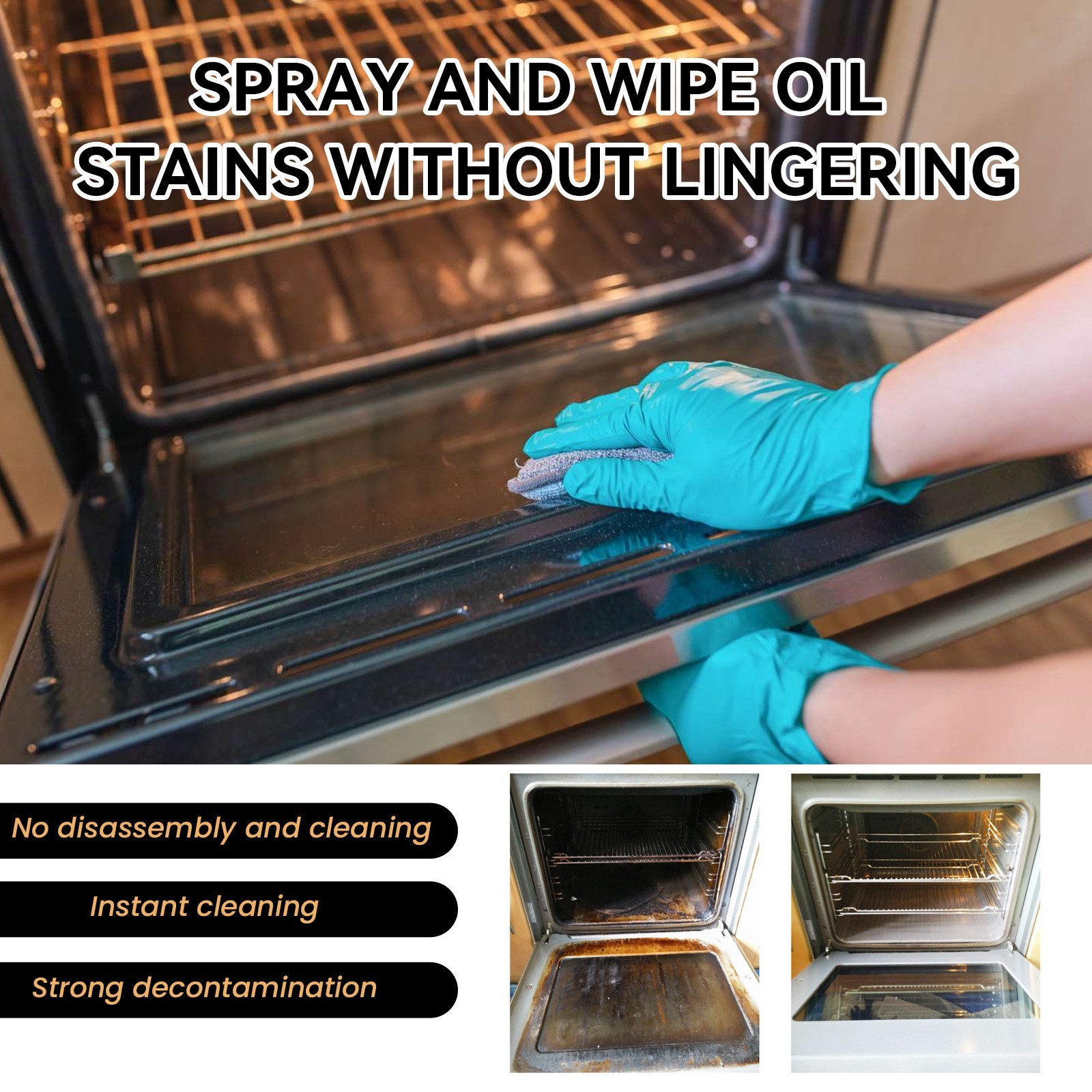 1~5x Oven & Grill Cleaner Spray, Professional Oven and Grill Cleaner 100ml