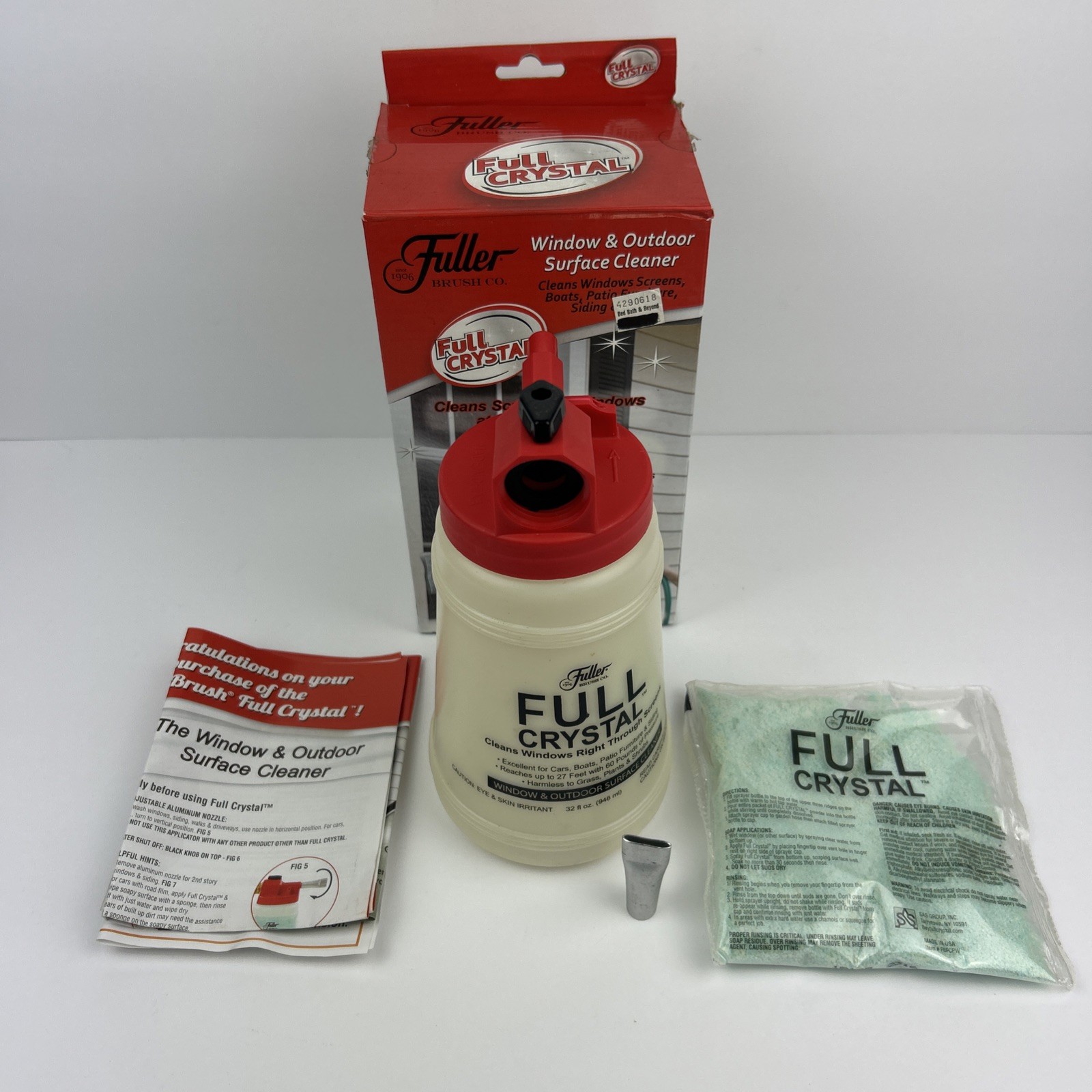 Full Crystal Window Cleaning Kit – 4 oz Glass 4 Ounce (Pack of 1) Window Sprayer