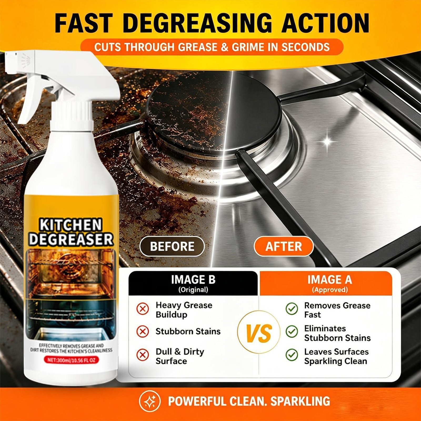 2026 New Kitchen Degreaser Grease Killer Spray Grill Cleaner Spray For Grates