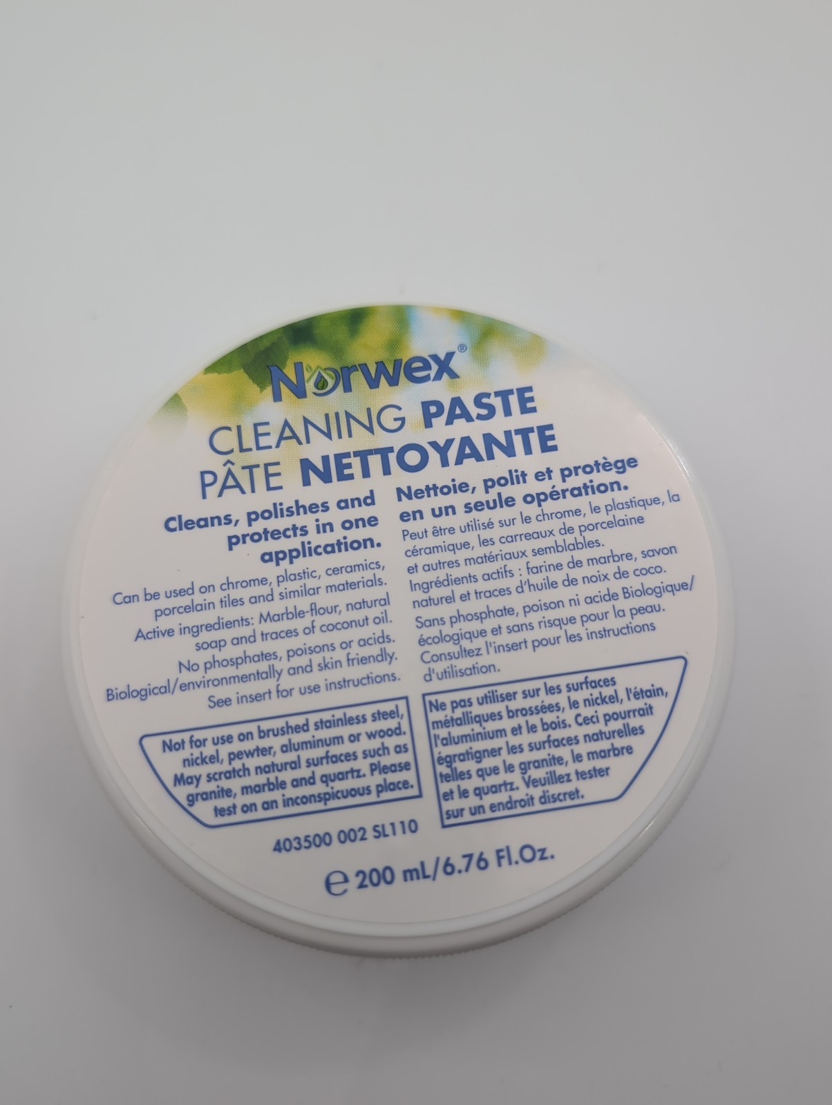 New Norwex Cleaning Paste 200ml 6.76 OZ Stain Removal, Cleans Dirt & Polish