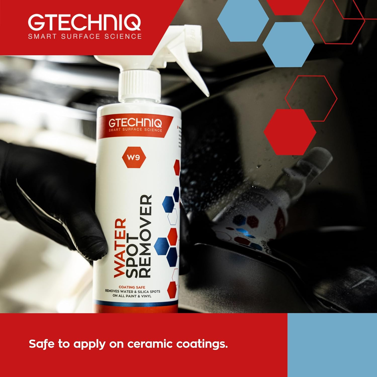 Gtechniq W9 Water Spot Remover for Cars, 33.8 fl oz | Advanced Solution Easily R