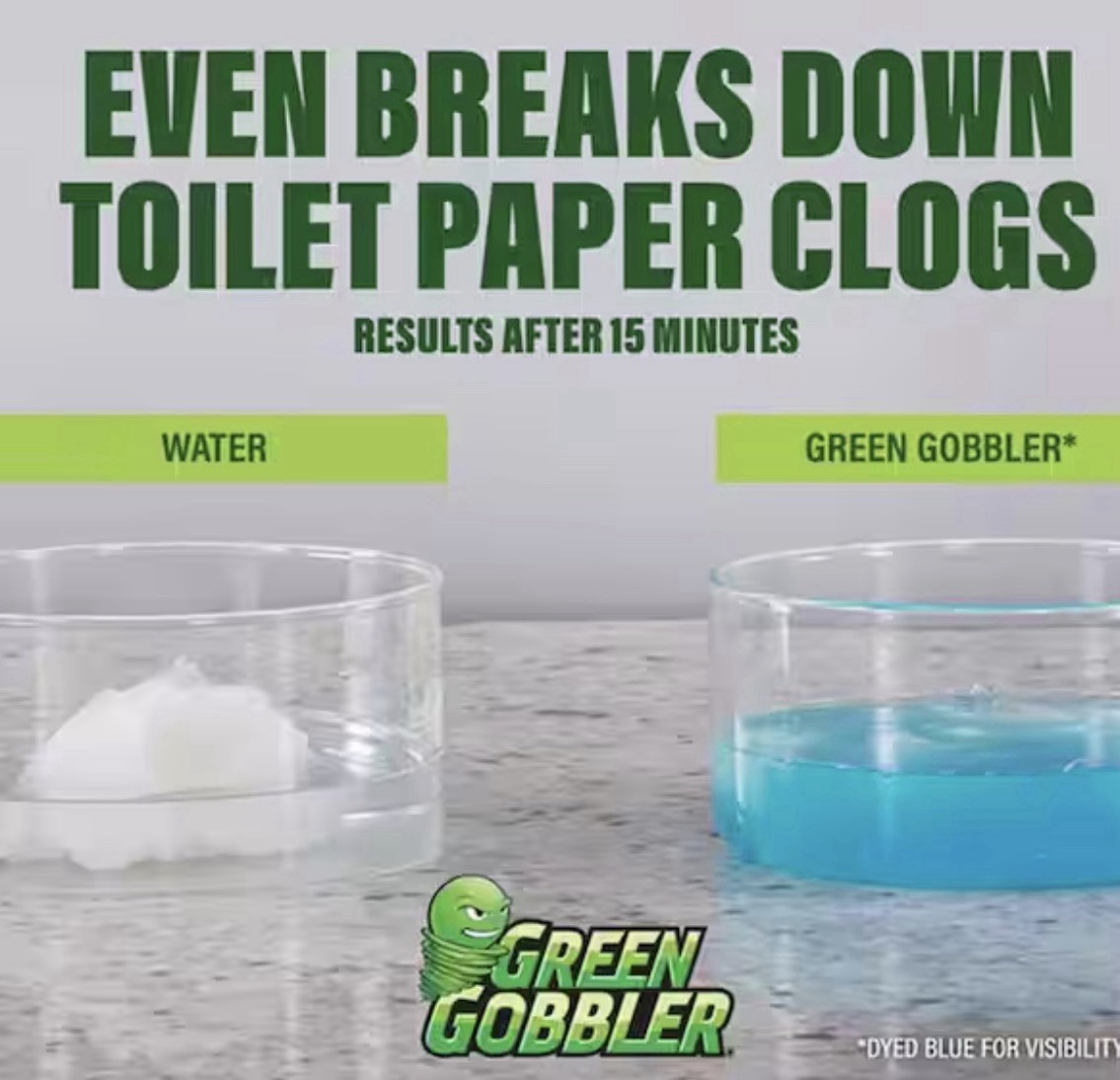 Green Gobbler Powder Toilet Clog Remover Bleach-Free Safe Pipes Septic 1.03 lbs