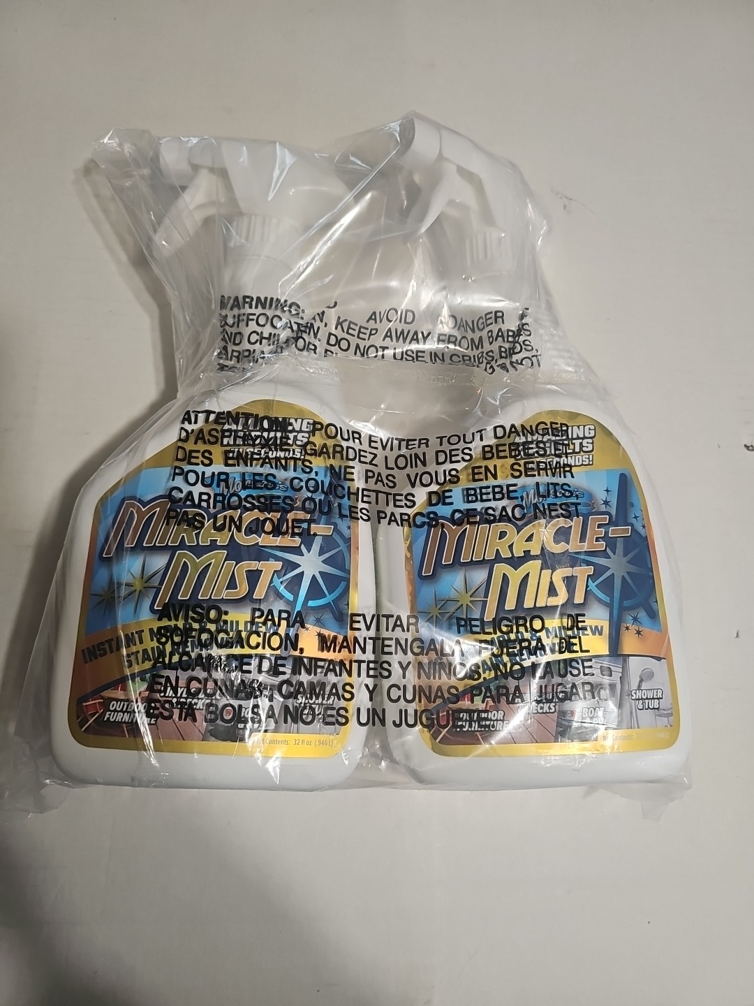 Lot Of 2 MiracleMist Instant Mold and Mildew Stain Remover