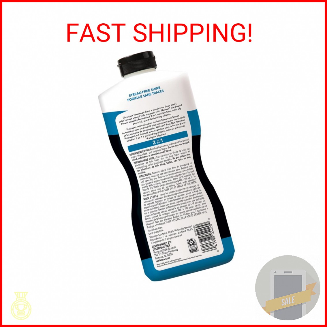 Weiman Hardwood Cleaner for Finished Hardwood Floors, Engineered Floors, Laminat