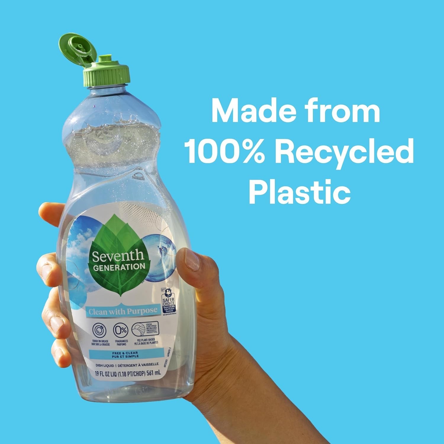 Seventh Generation Dish Soap Refill, Free & Clear, 50 fl oz, 3 Pack, Free Ship