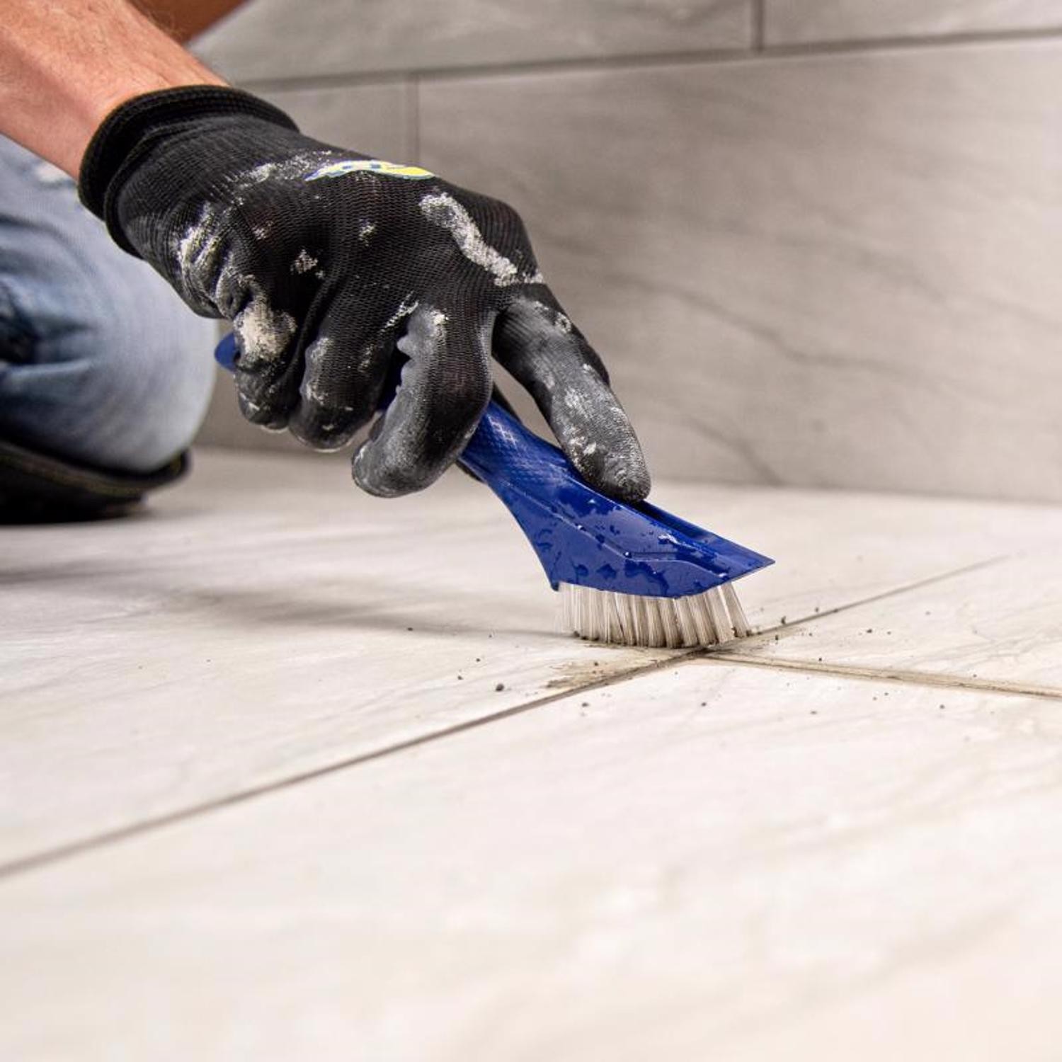 QEP 20842 Blue Plastic Comfort Grip Grout & Tile Cleaning Brush 8 H x 1.8 W in.