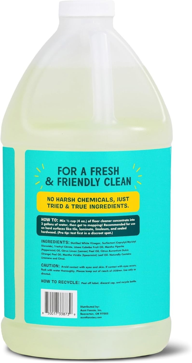 Natural Lemon-Scented Vinegar Floor Cleaner – Concentrated 64 oz Value Size