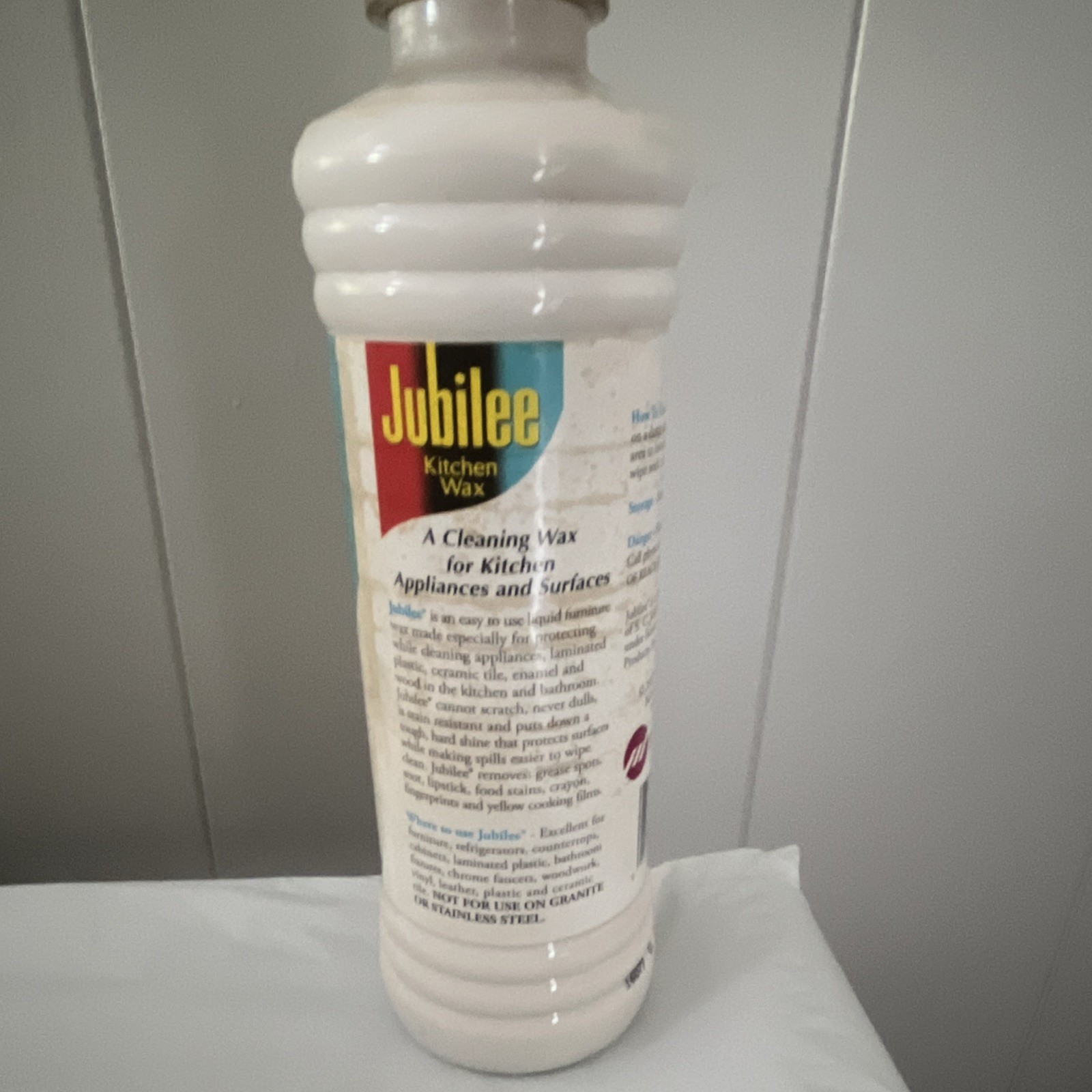 Jubilee Kitchen Liquid Cleaning Wax Protects Shines Cleans 1 Full Open Bottle