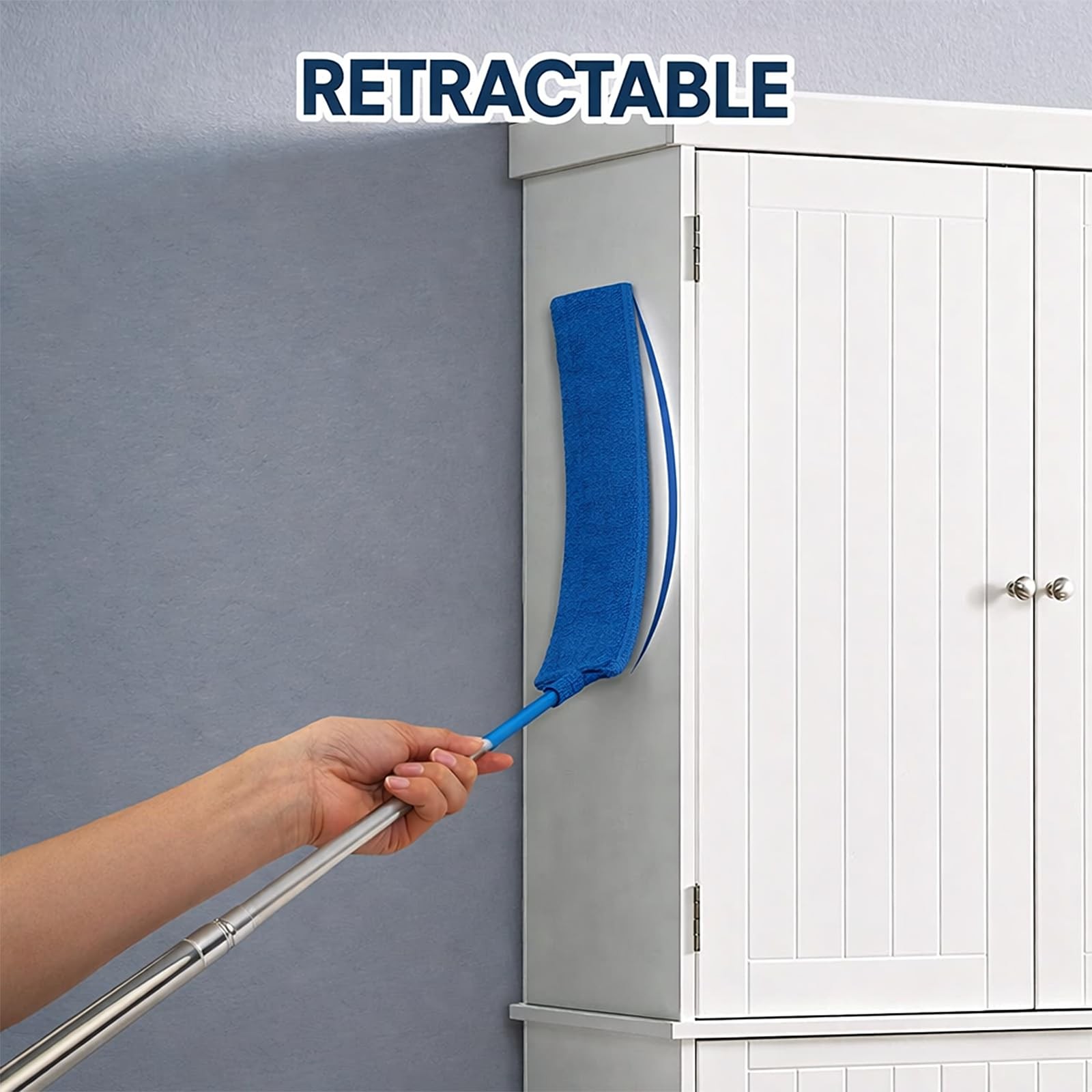 Retractable Gap Dust Cleaner with Extension Pole 30” to 100”, Cleaning Tool…