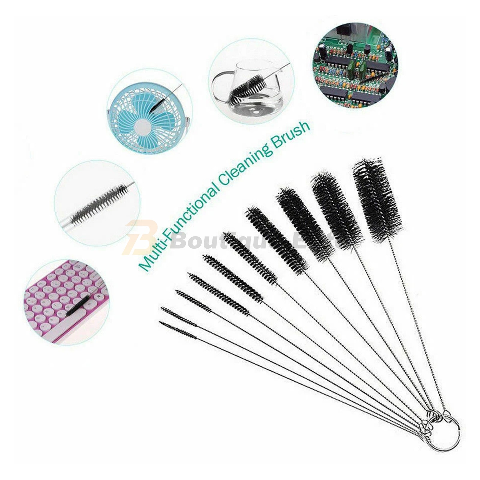 10PCS Set Nylon Small Long Cleaning Straw Brush Cleaner Bottle Tube Pipe US