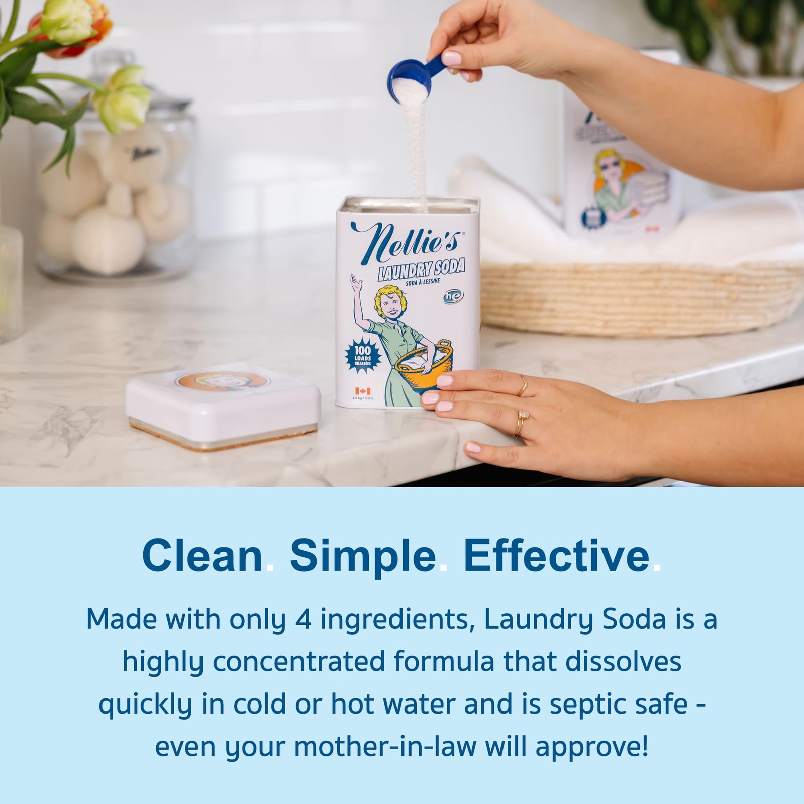 Nellie’s All-Natural Laundry Detergent 100 Load 3.3 lb (Pack Of 6)