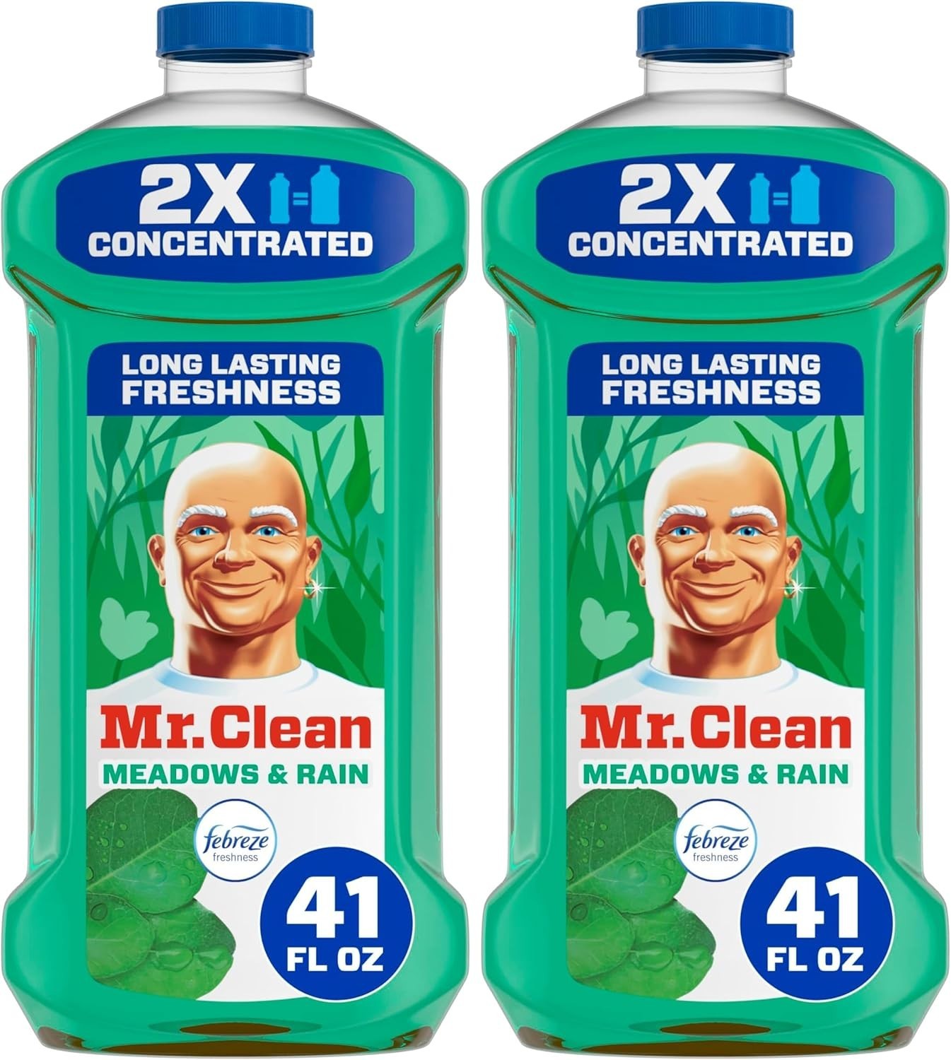 Mr. Clean 2X Concentrated Multi Surface Febreze Meadows & Rain Scent 2x41oz Pack