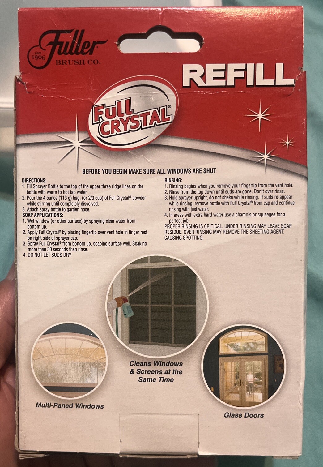 Fuller Brush FBFC-6 Full Crystal Window & Outdoor Surface Cleaner & Refills New
