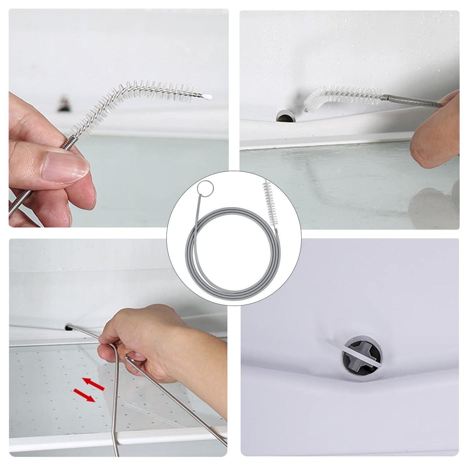 Extra Long Pipe Tube Cleaner Fridge Drain Pipe Dredging Tool Flexible Drain B…